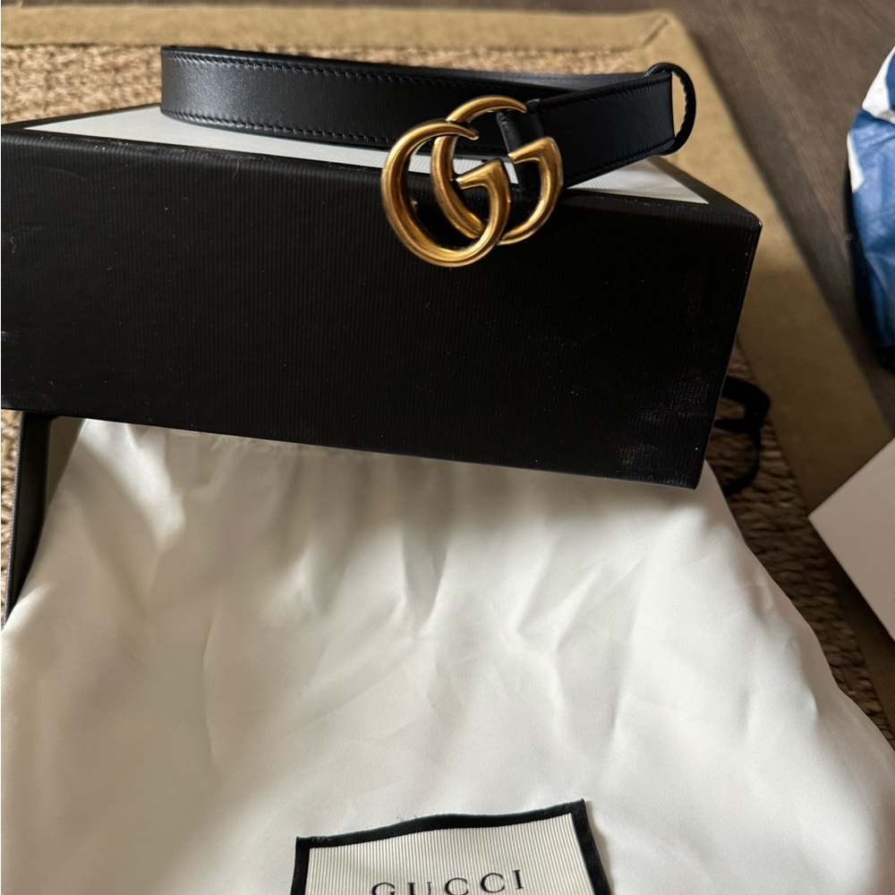 SOLD- Gucci GG Marmont thin belt in a size 85
